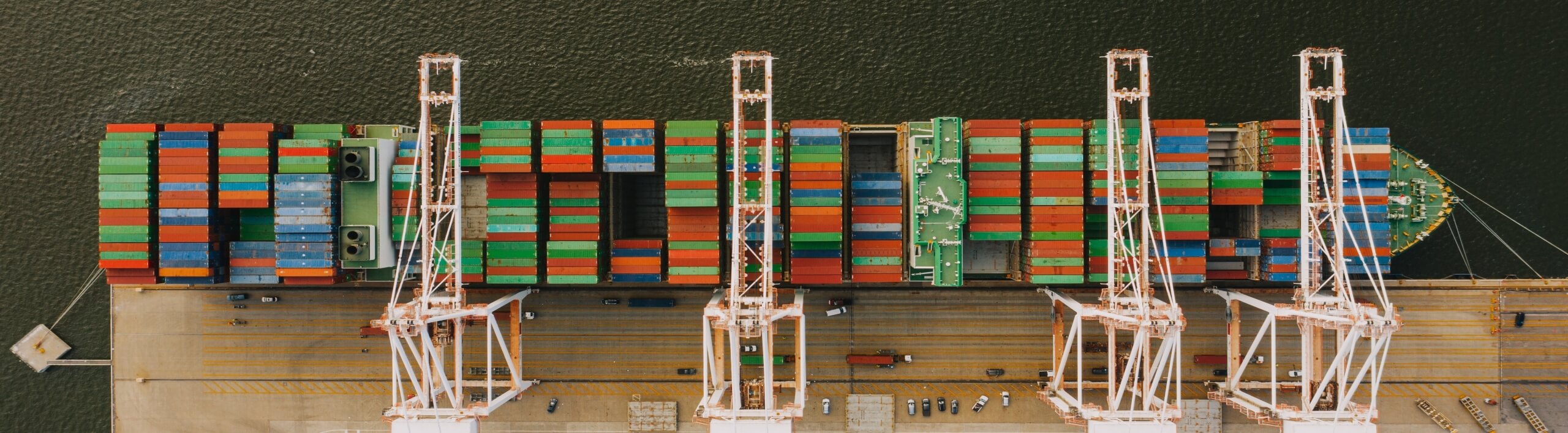 cargo ship with colourful crates