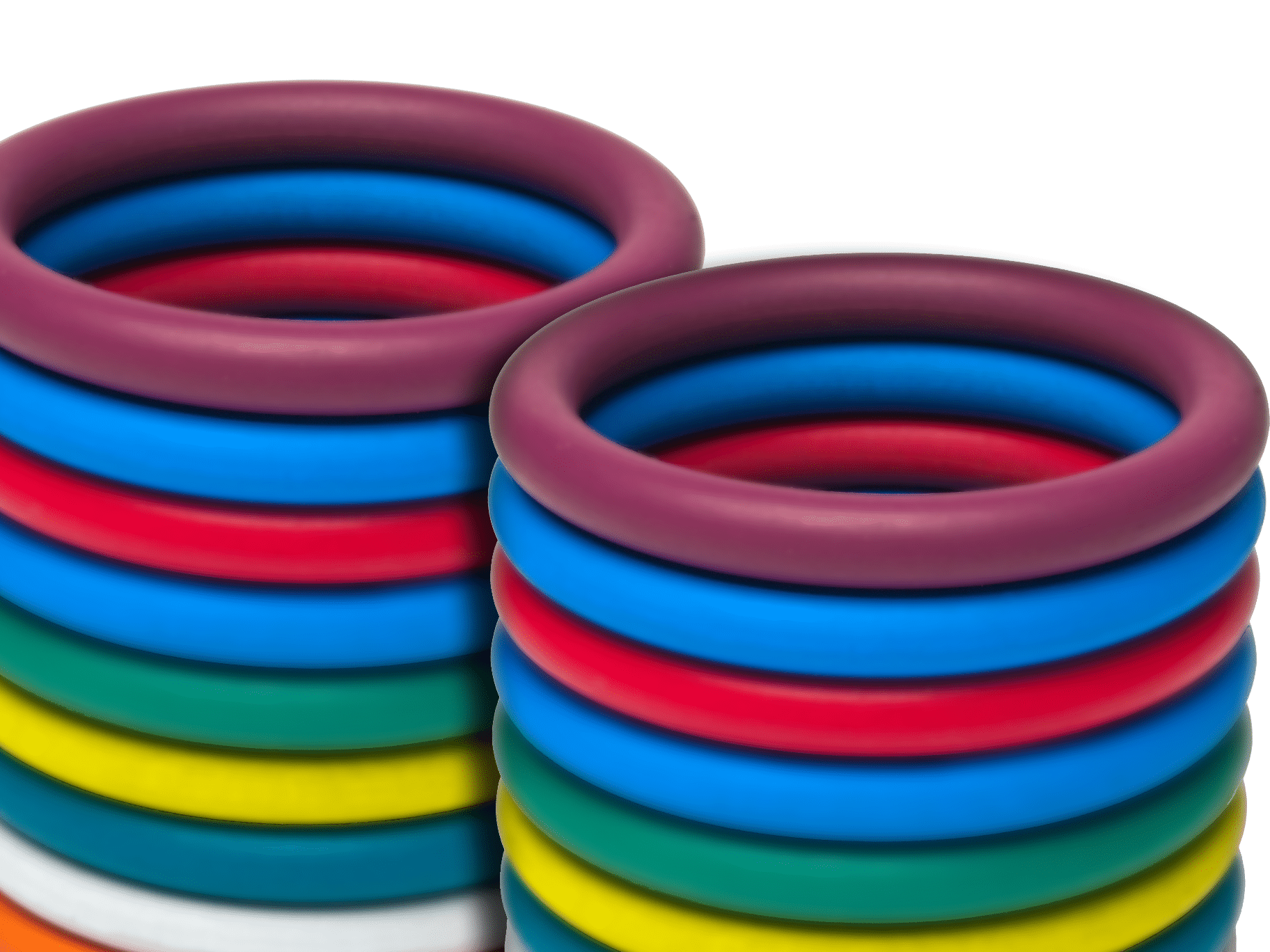 coloured rubber rings