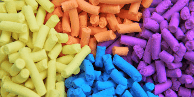 coloured rubber pellets